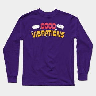 * Good Vibes * Retro Style Typography Design Long Sleeve T-Shirt